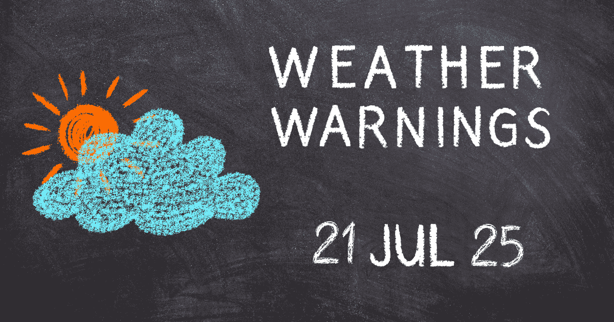 South Africa weather warnings 21 july 2025