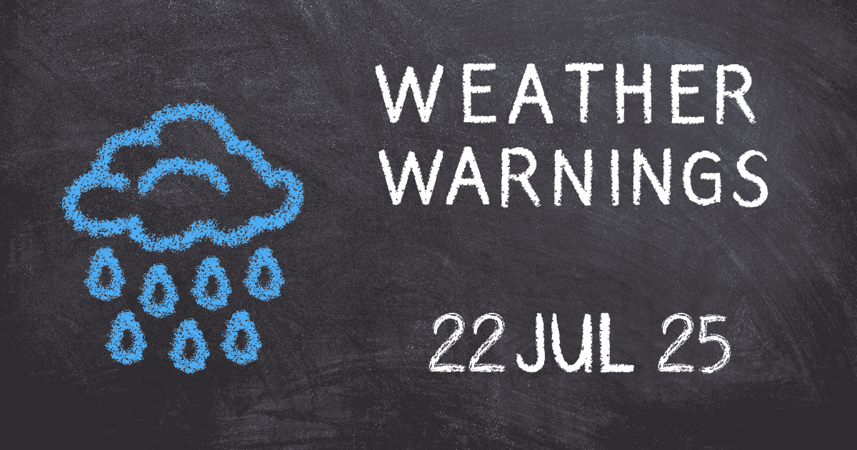 South Africa weather warnings 22 july 2025