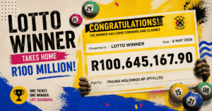 R100 million Lotto jackpot winner
