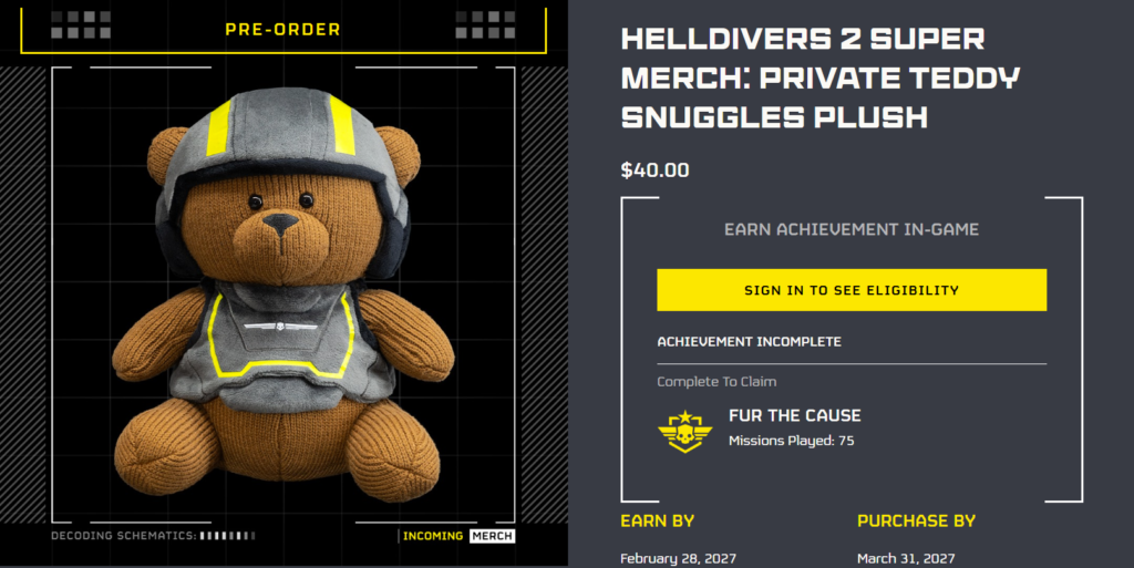 helldivers 2 private teddy snuggles