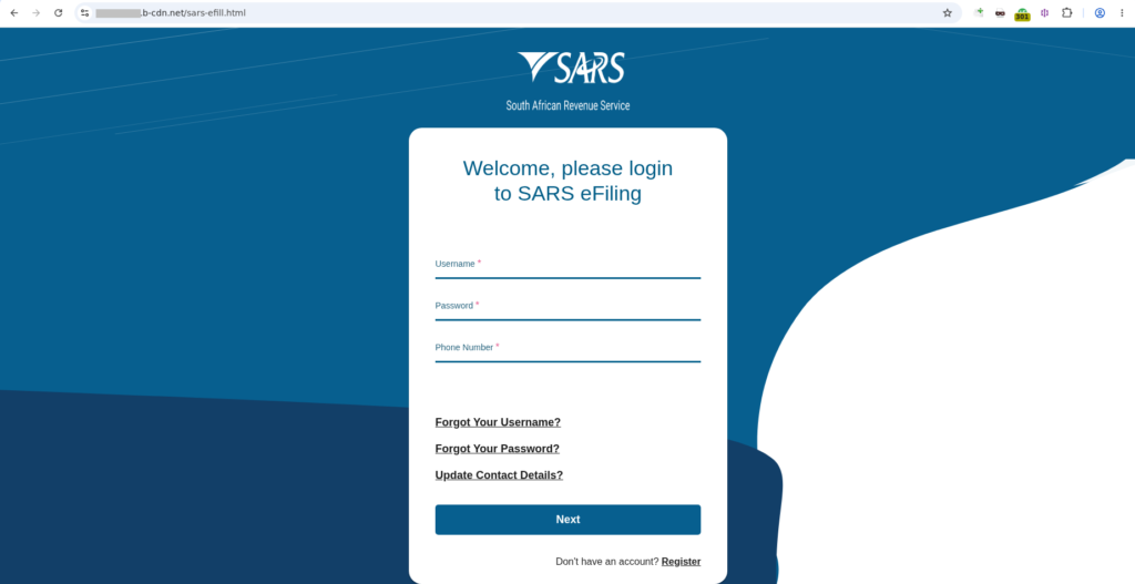 Examples of fake Tax related SARS AI scams