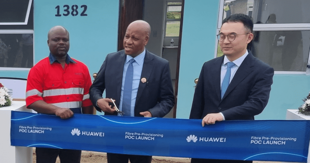 ribbon cutting at empangeni mega housing project fibre pre provisioning poc